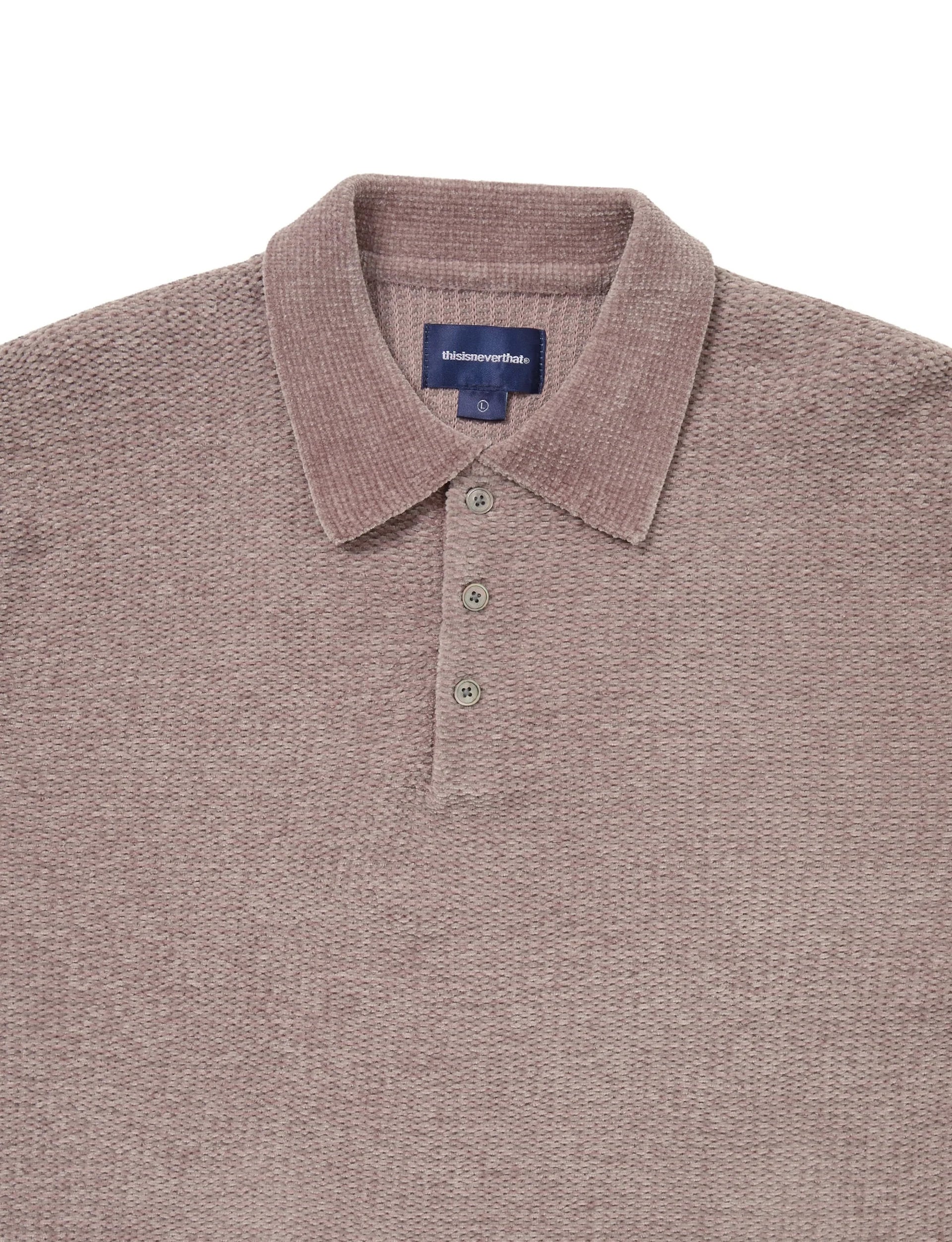 thisisneverthat Velvet Knit Polo Dusty Pink