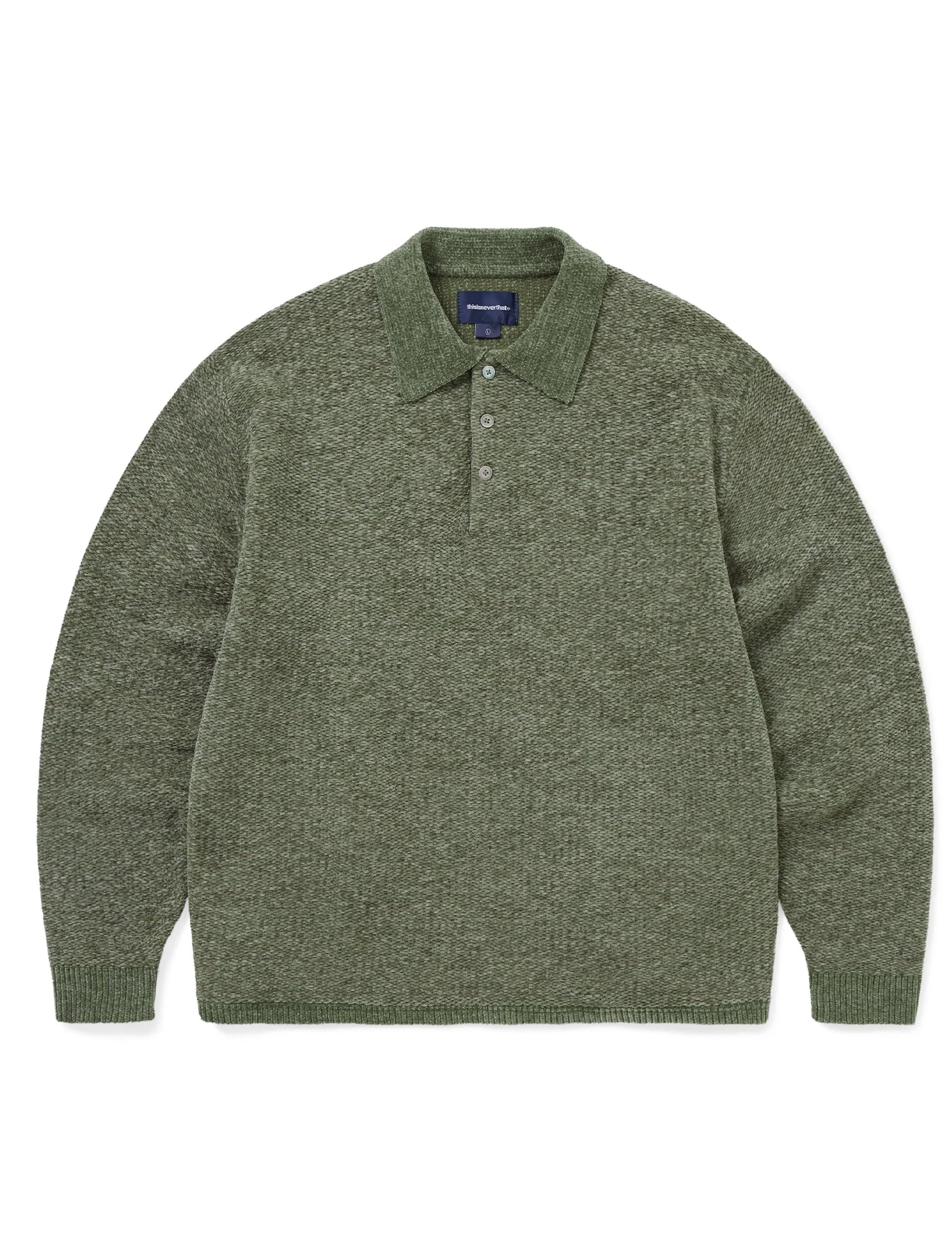 thisisneverthat Velvet Knit Polo Green