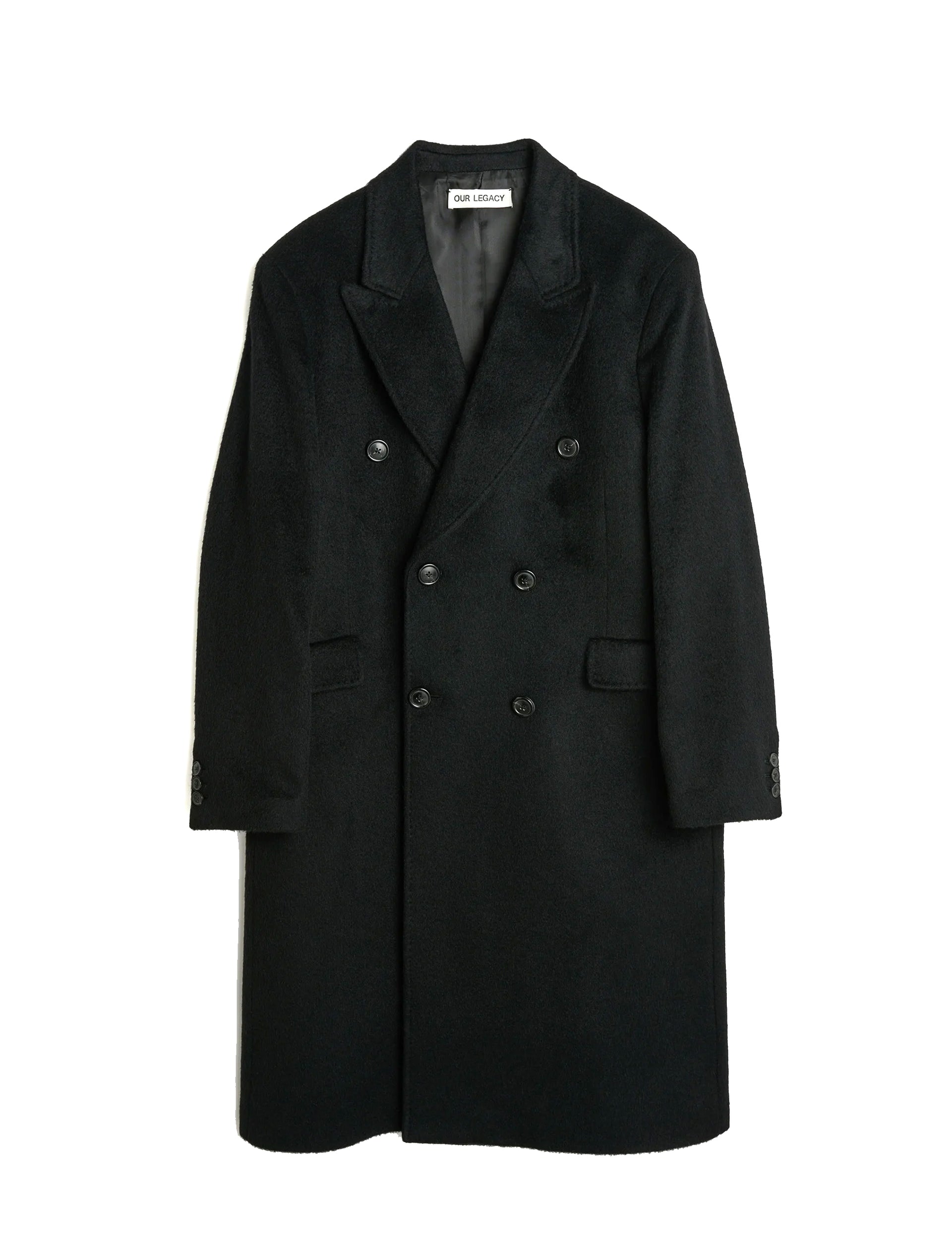 OUR LEGACY WHALE COAT Black Hairy Wool