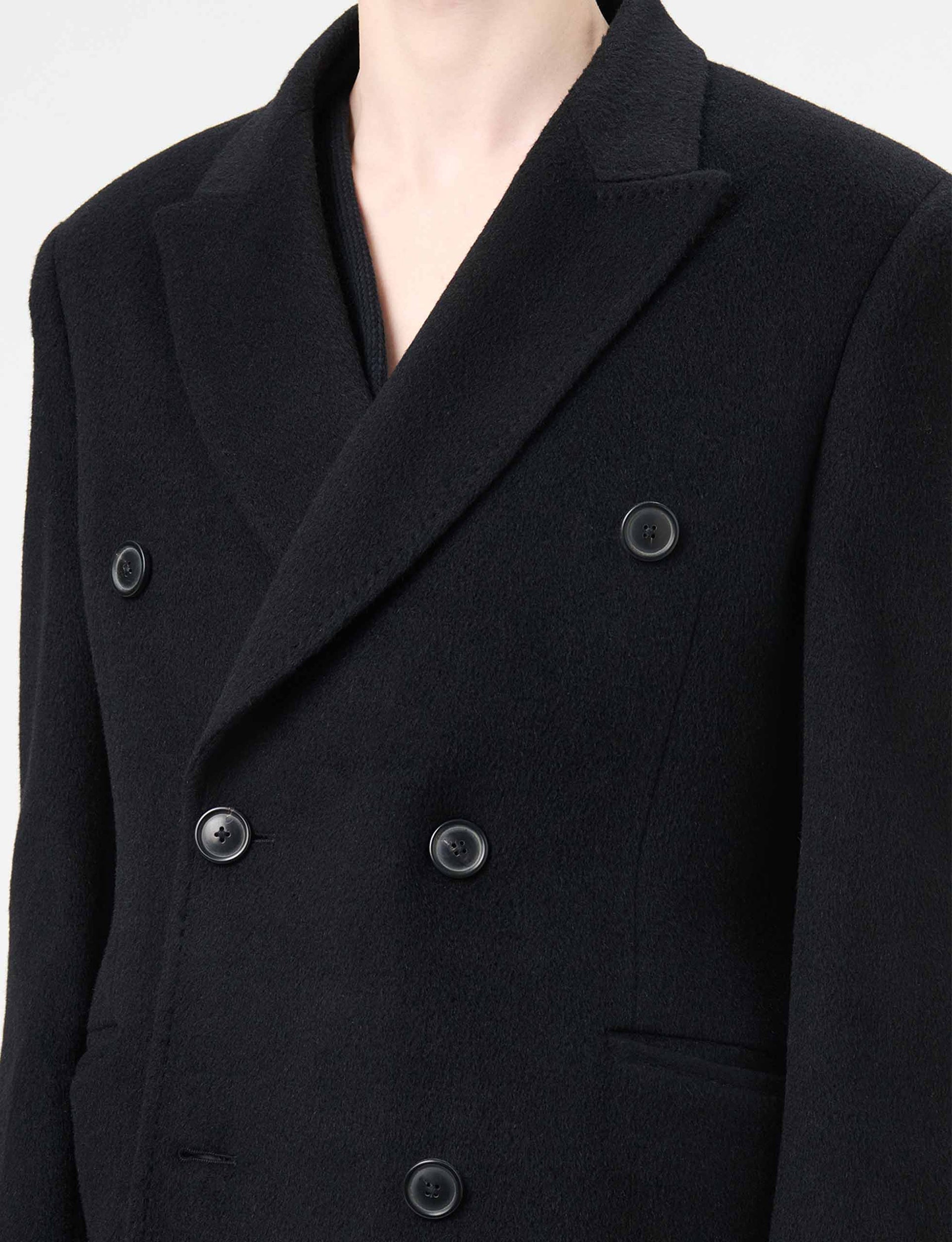 OUR LEGACY WHALE COAT Black Hairy Wool