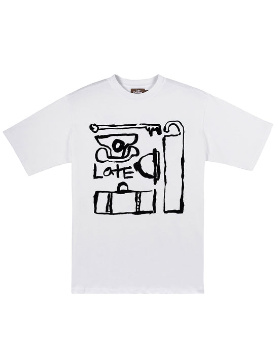 LATE CHECKOUT White Doodle Tee
