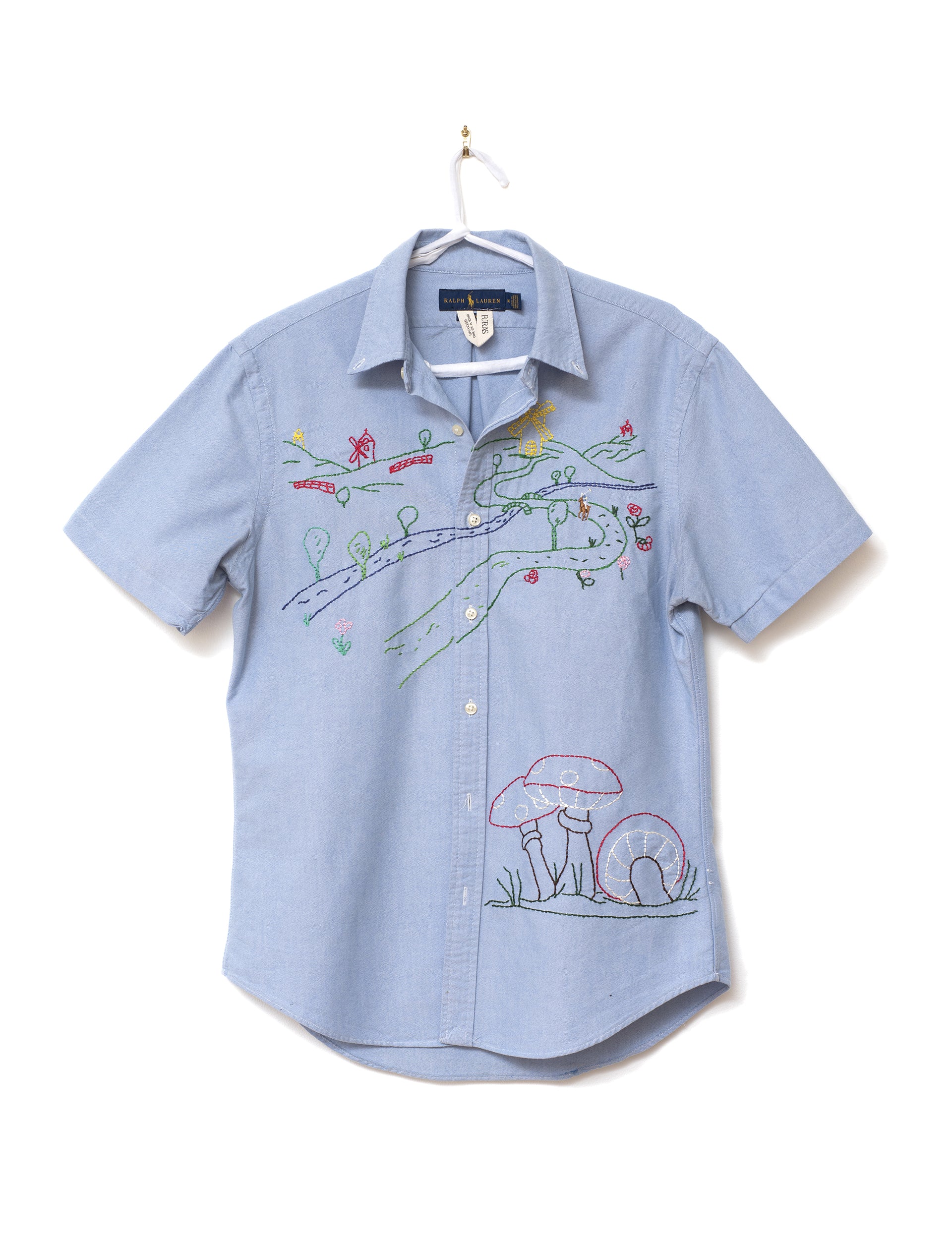 STUDIO PURAS EMBROIDERED CHAMBRAY SHIRT