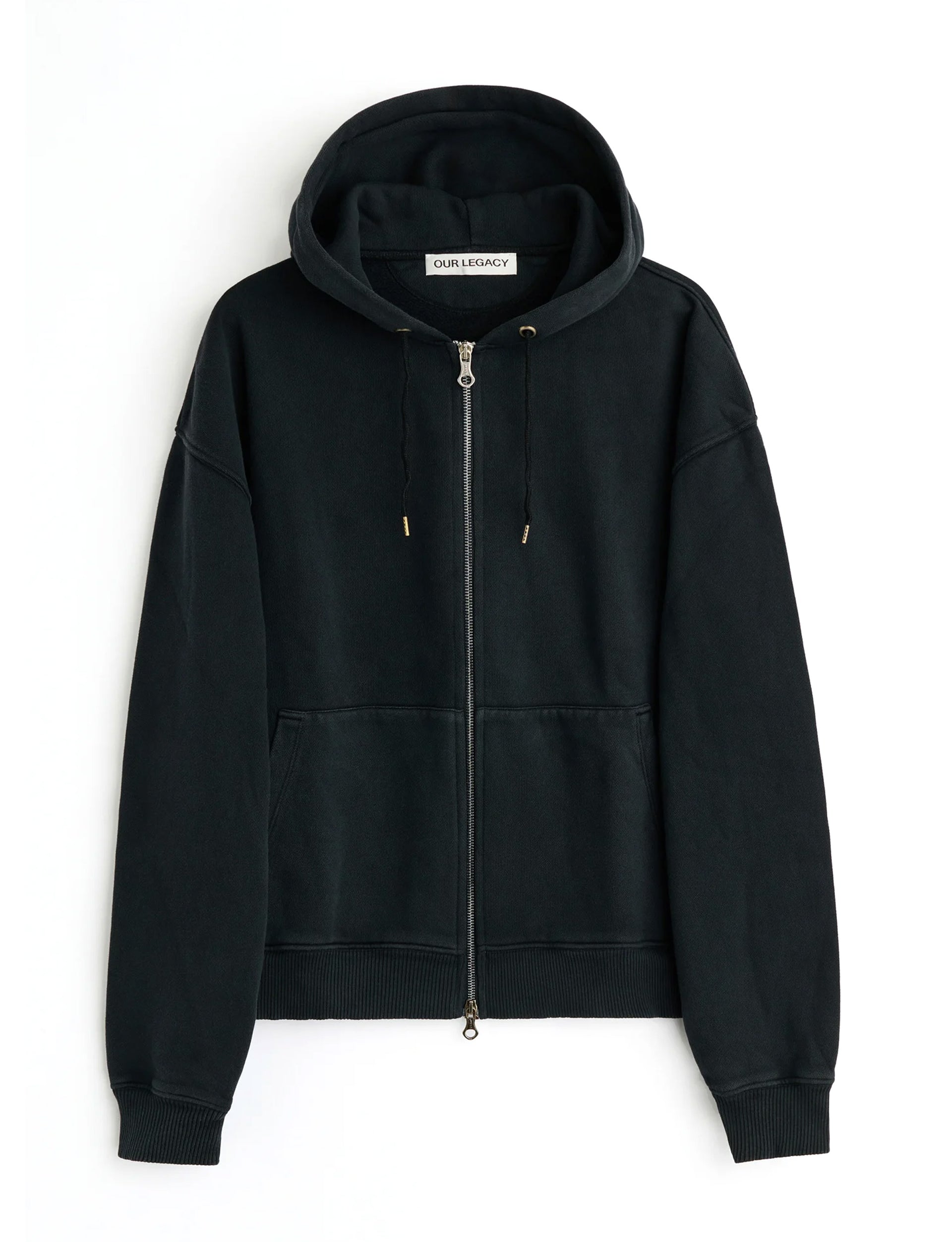 OUR LEGACY RASCAL HOOD Washed Black Star Fleece