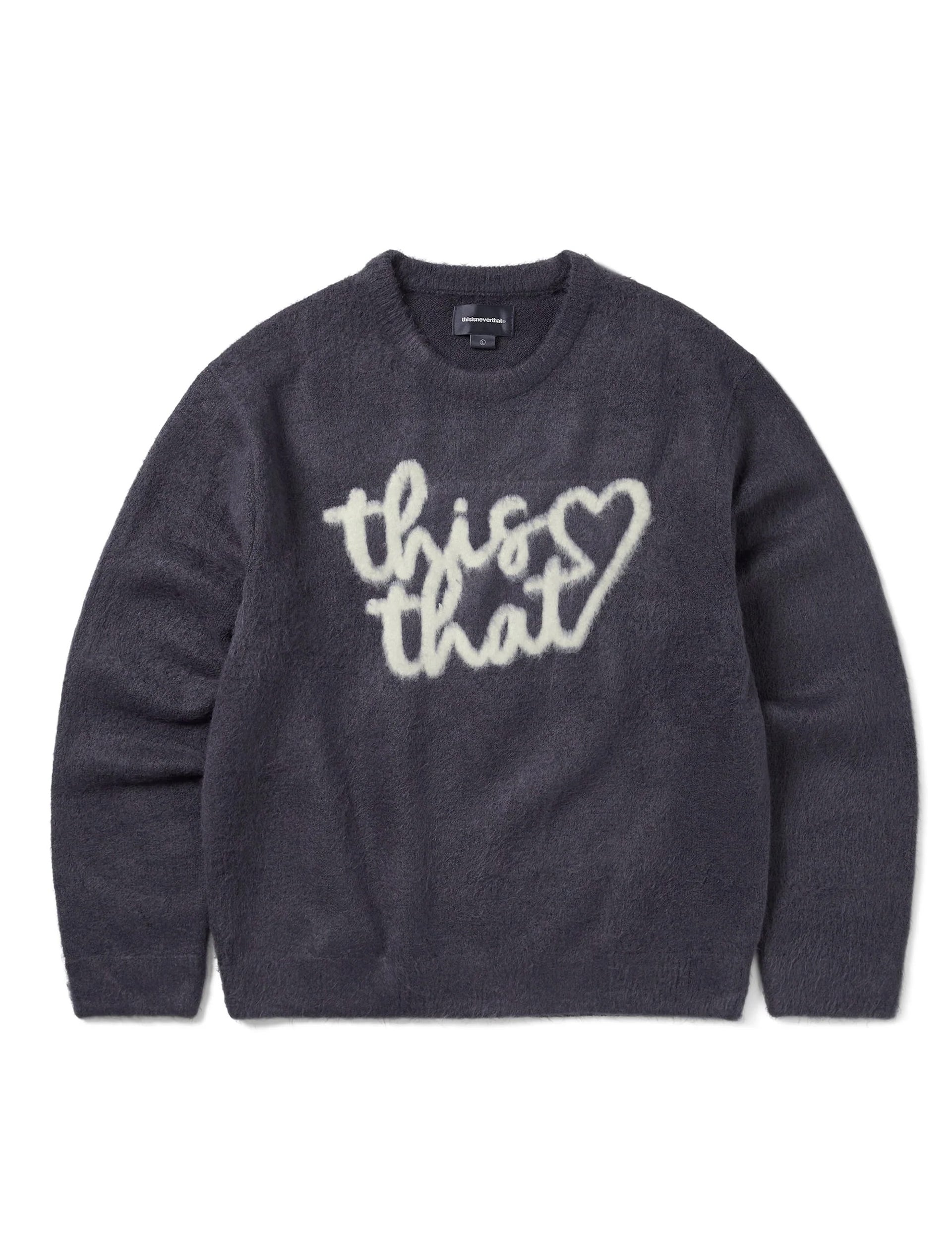 THISISNEVERTHAT Heart Logo Knit Sweater Purple