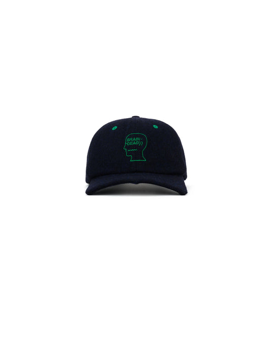 Brain Dead Batwing Logohead Flannel Hat - Navy