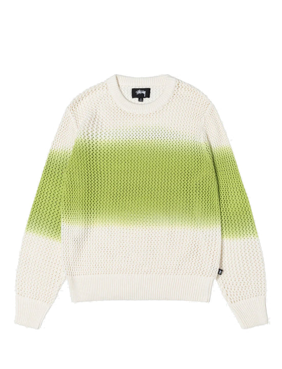 STÜSSY PIGMENT DYED LOOSE GAUGE SWEATER BRIGHT GREEN
