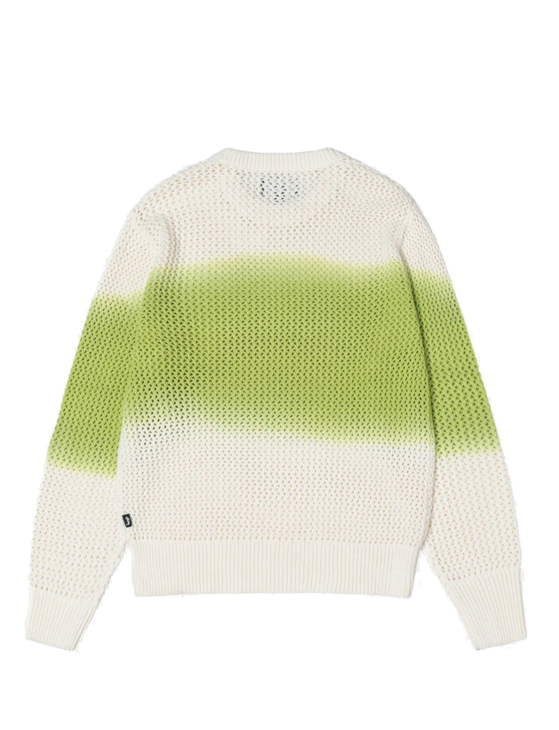 STÜSSY PIGMENT DYED LOOSE GAUGE SWEATER BRIGHT GREEN
