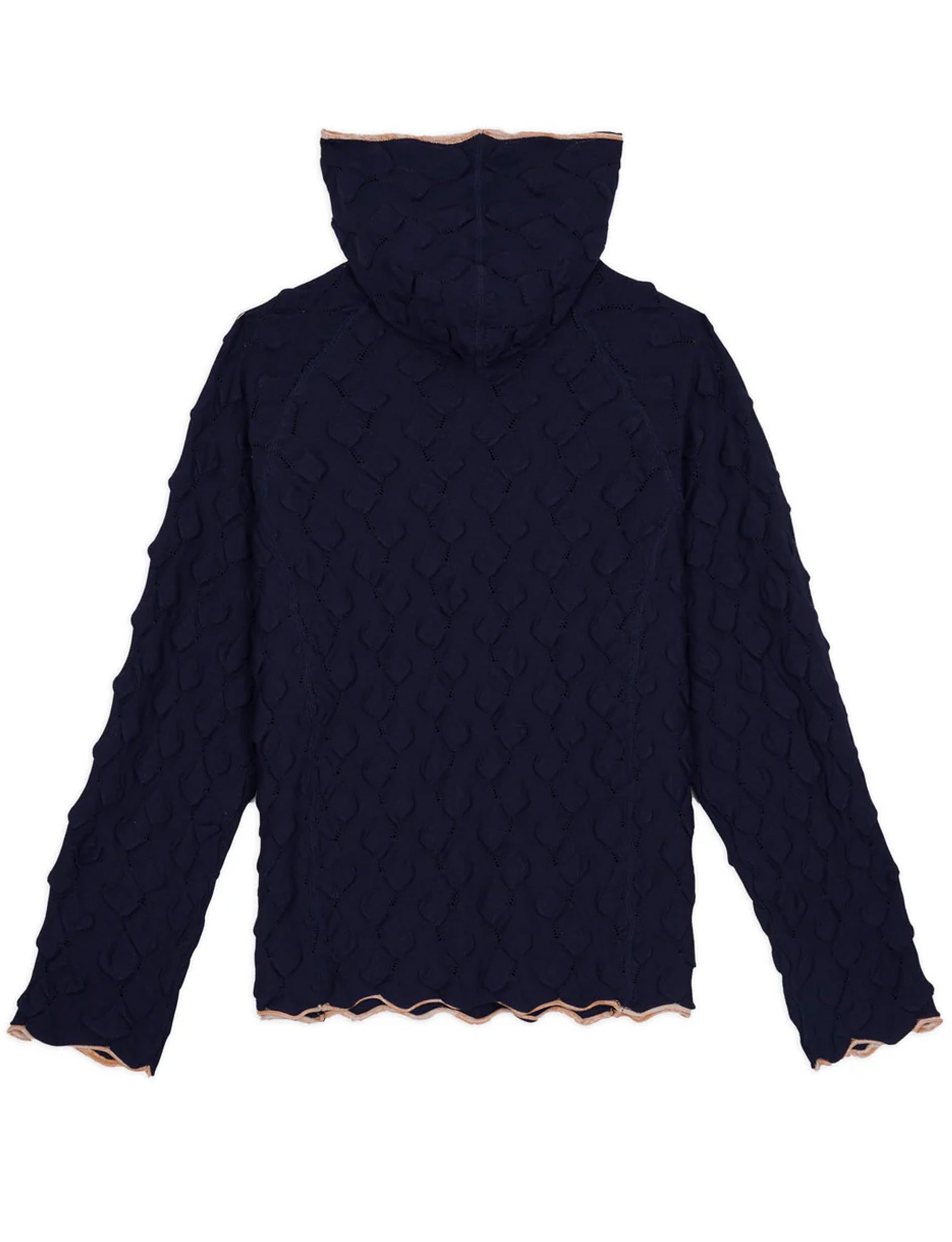 BRAIN DEAD Bubble Knit Hoodie - Midnight Blue