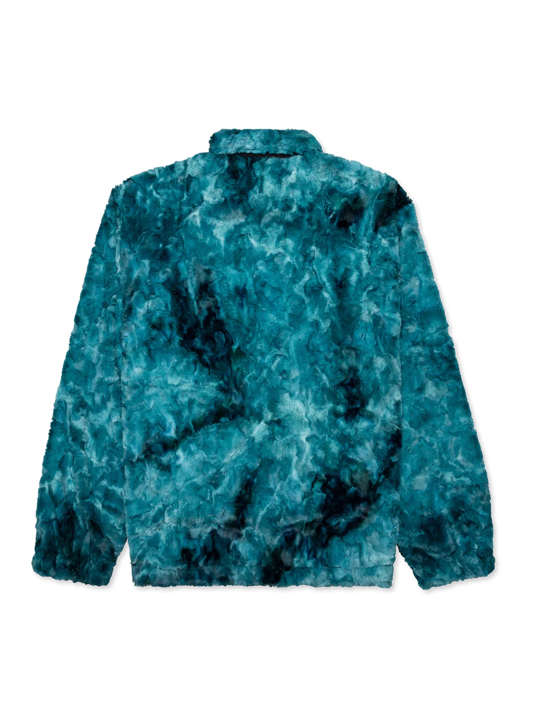 BRAIN DEAD FULLY REVERSIBLE ZIP FRONT FUR SHIRT JACKET - BLUE