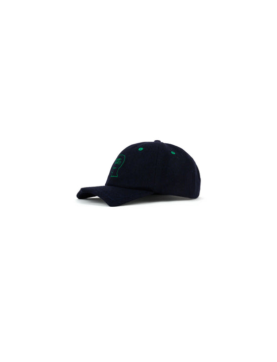 Brain Dead Batwing Logohead Flannel Hat - Navy