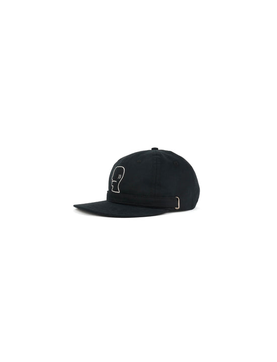Brain Dead Extended Strap 6 Panel Logohead Hat - Black