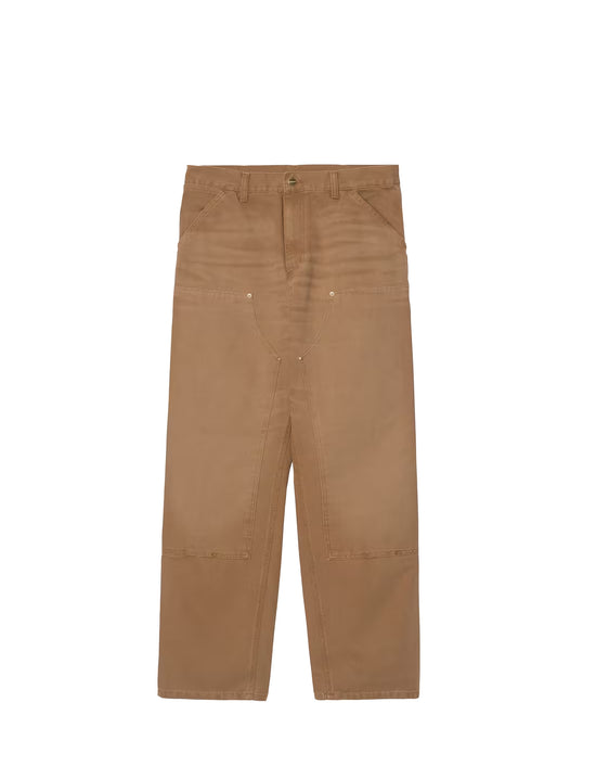 CARHARTT WIP Double Knee Pant 'Dearborn' Canvas WIP H Brown, stone canvas