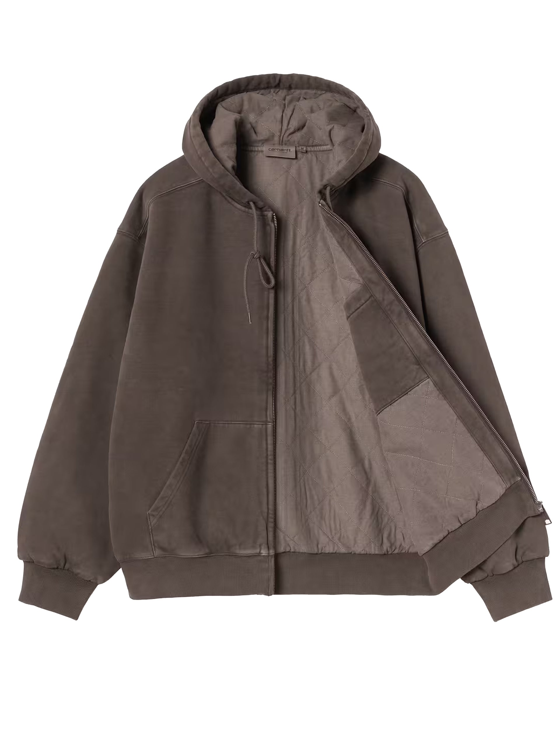CARHARTT WIP Hooded Vista Zip Sweatshirt Tobacco, garment dyed