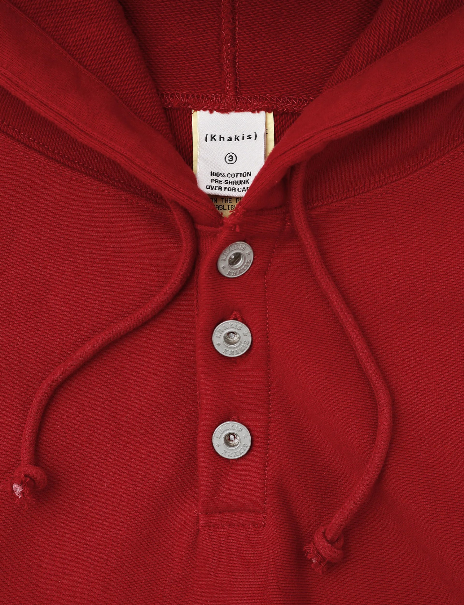 Khakis Half Button Hoodie Red