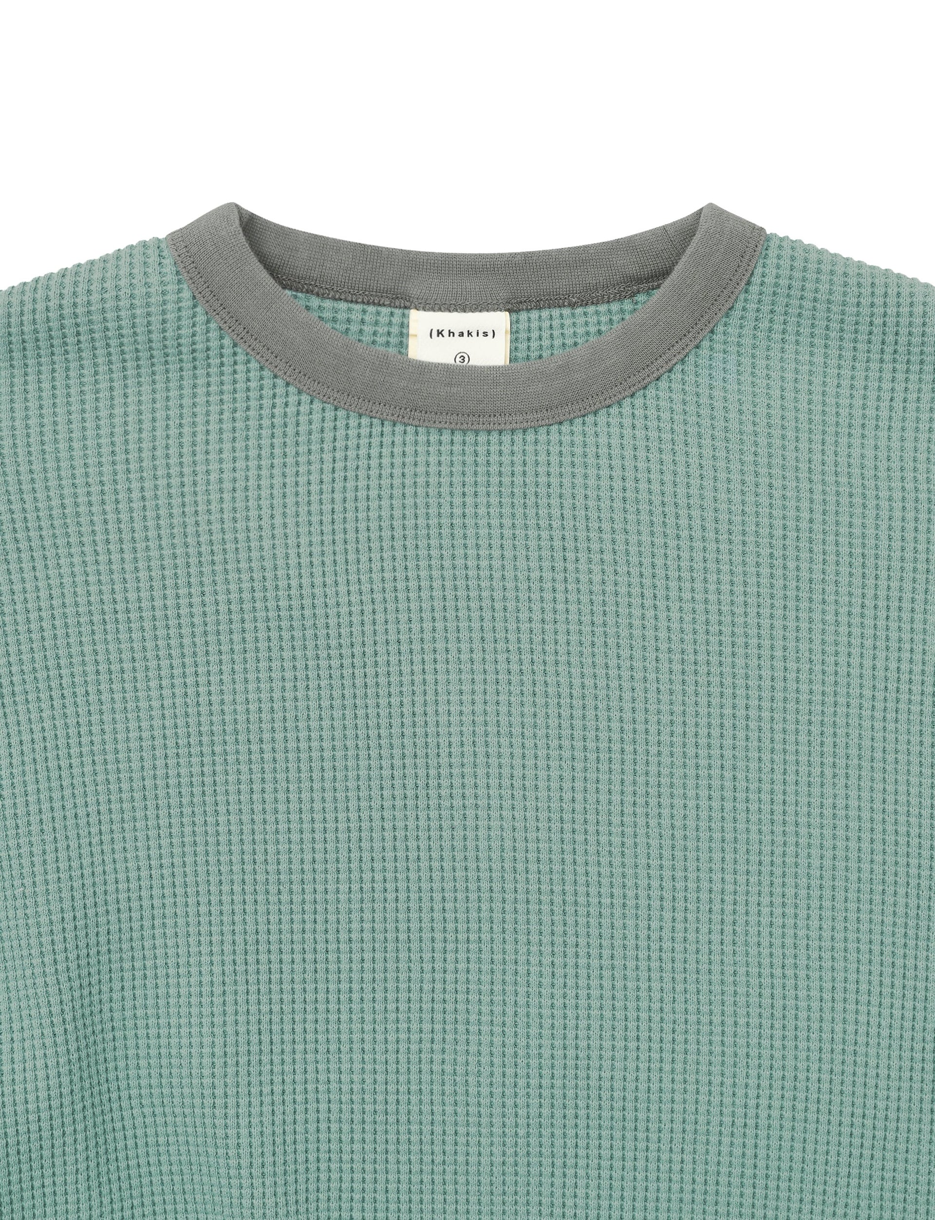 Khakis Waffle Crewneck Dusty Teal