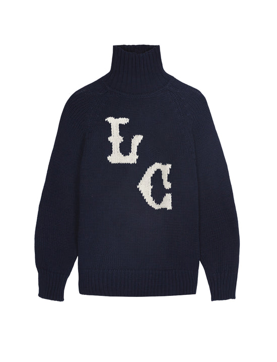 LATE CHECKOUT Navy LC Roll Neck Jumper