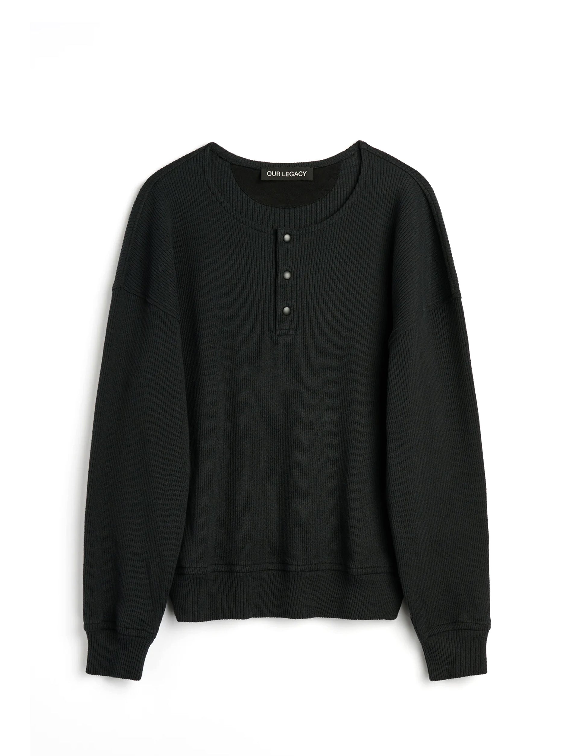 OUR LEGACY BALLON SWEATSHIRT, Furnace Black Beefy Rib