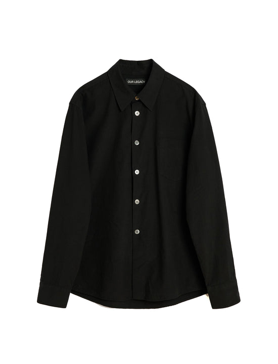 OUR LEGACY BEYOND SHIRT Black Casual Liquid Poplin