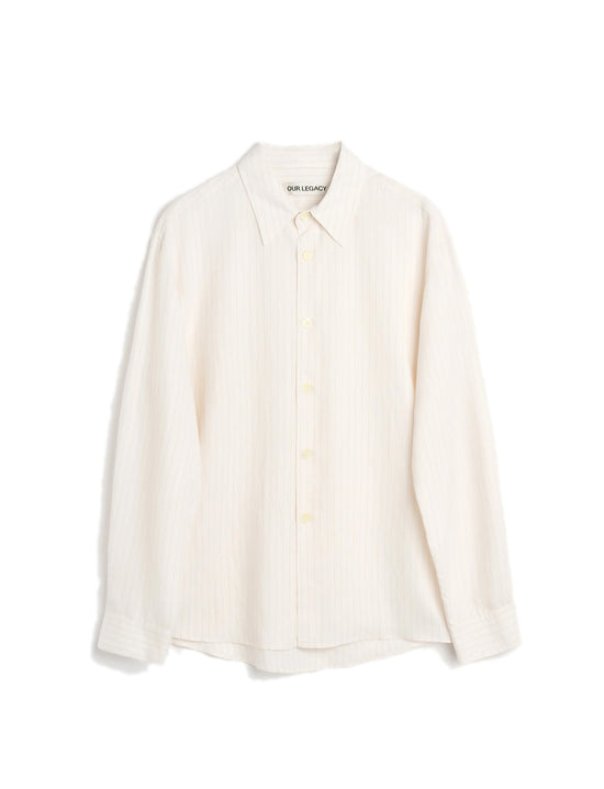 OUR LEGACY BEYOND SHIRT, Cream Stripe Ceremony Viscose