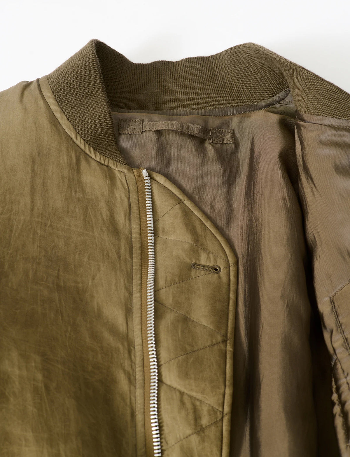 OUR LEGACY BOMBER Marsh Khaki Wax Dipped Cupro