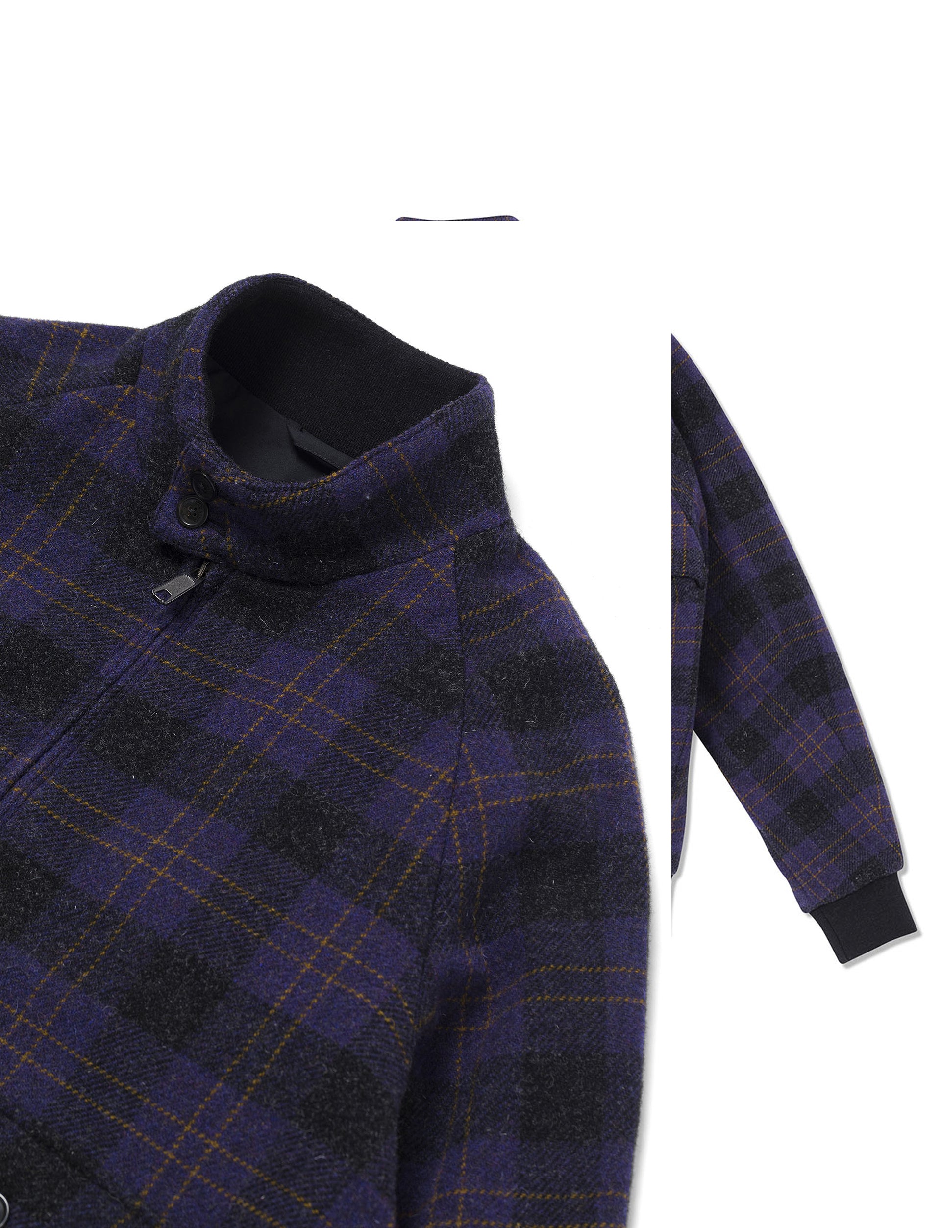 BARACUTA P.WOOL G9 AF POCKET UNPADDED 'GREY PURPLE PLAID'