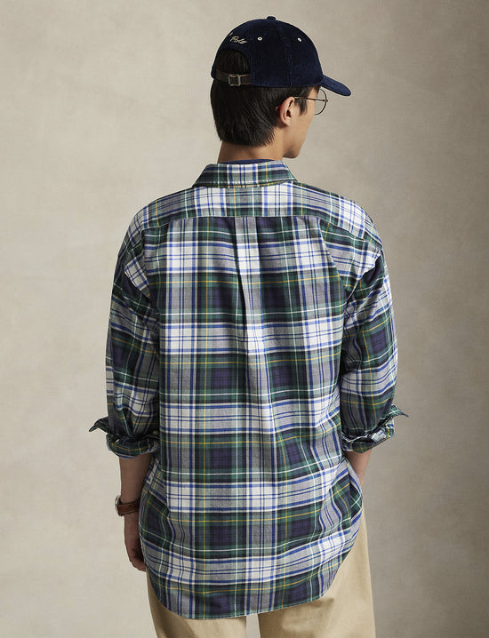 POLO RALPH LAUREN THE BIG OXFORD SHIRT WHITE/GREEN MULTI