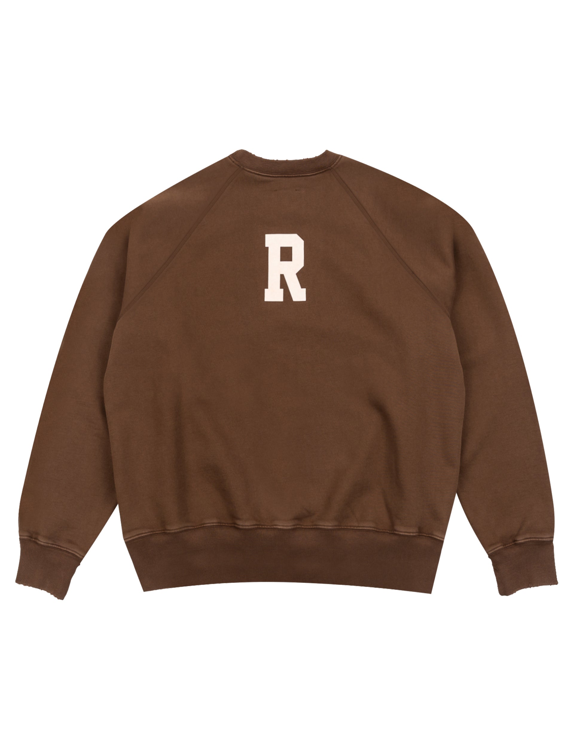 RECEPTION CLOTHING RAGLAN SWEAT RARE G.DYED CHOCO BROWN