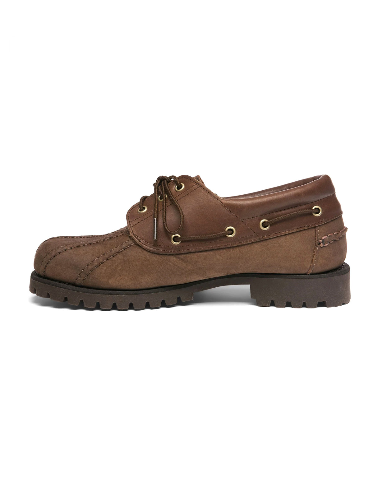 SEBAGO TUCKER Brown Men's Leather Lace-Up Moccasin