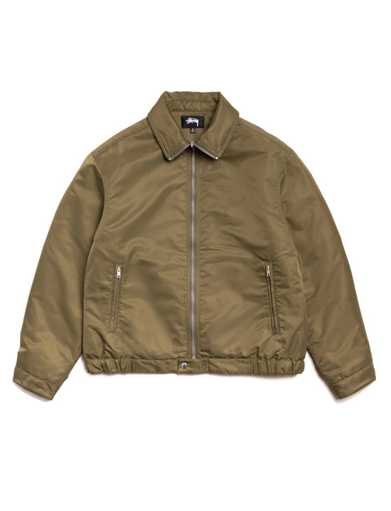 STÜSSY Pile Lined Zip Jacket Olive
