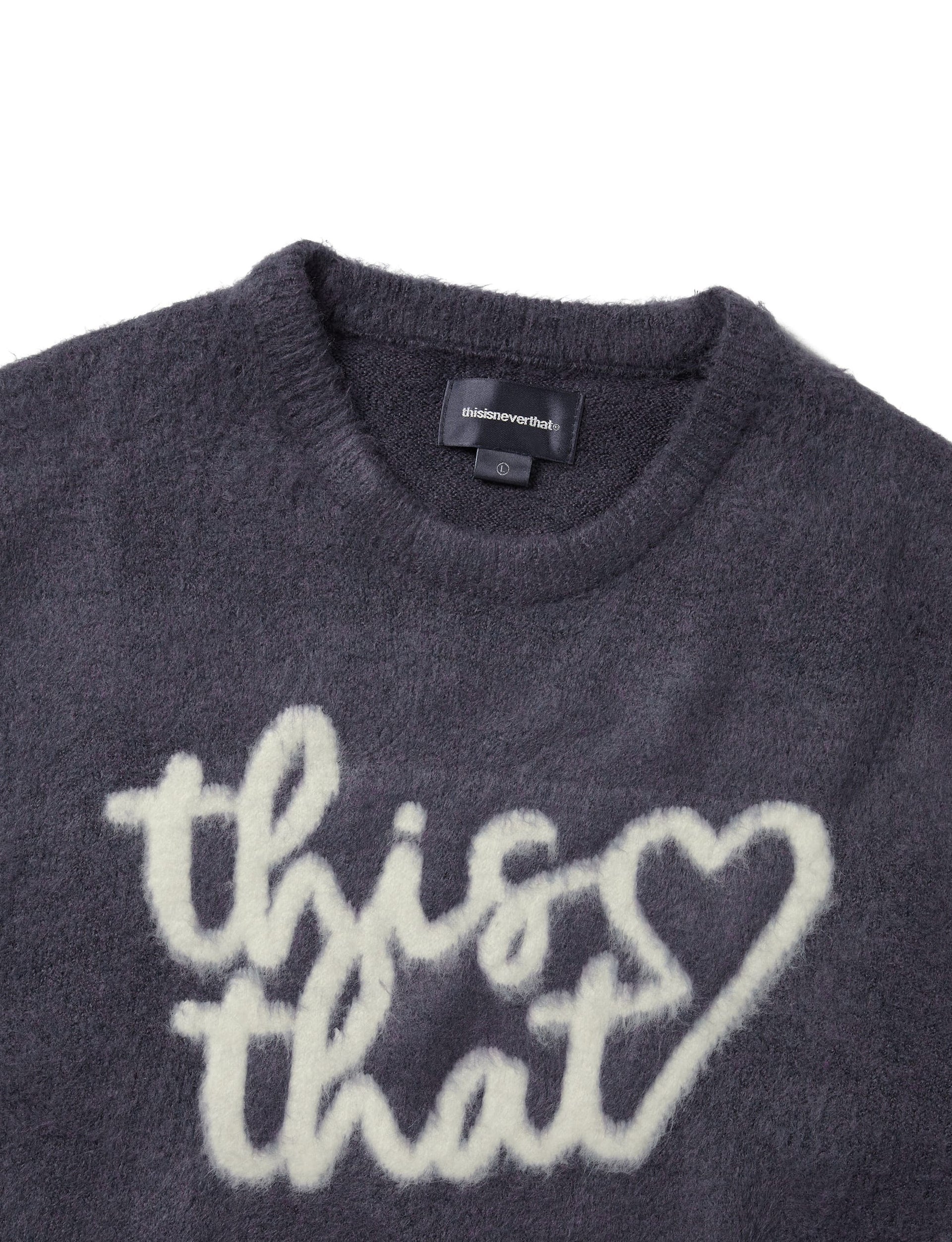 THISISNEVERTHAT Heart Logo Knit Sweater Purple