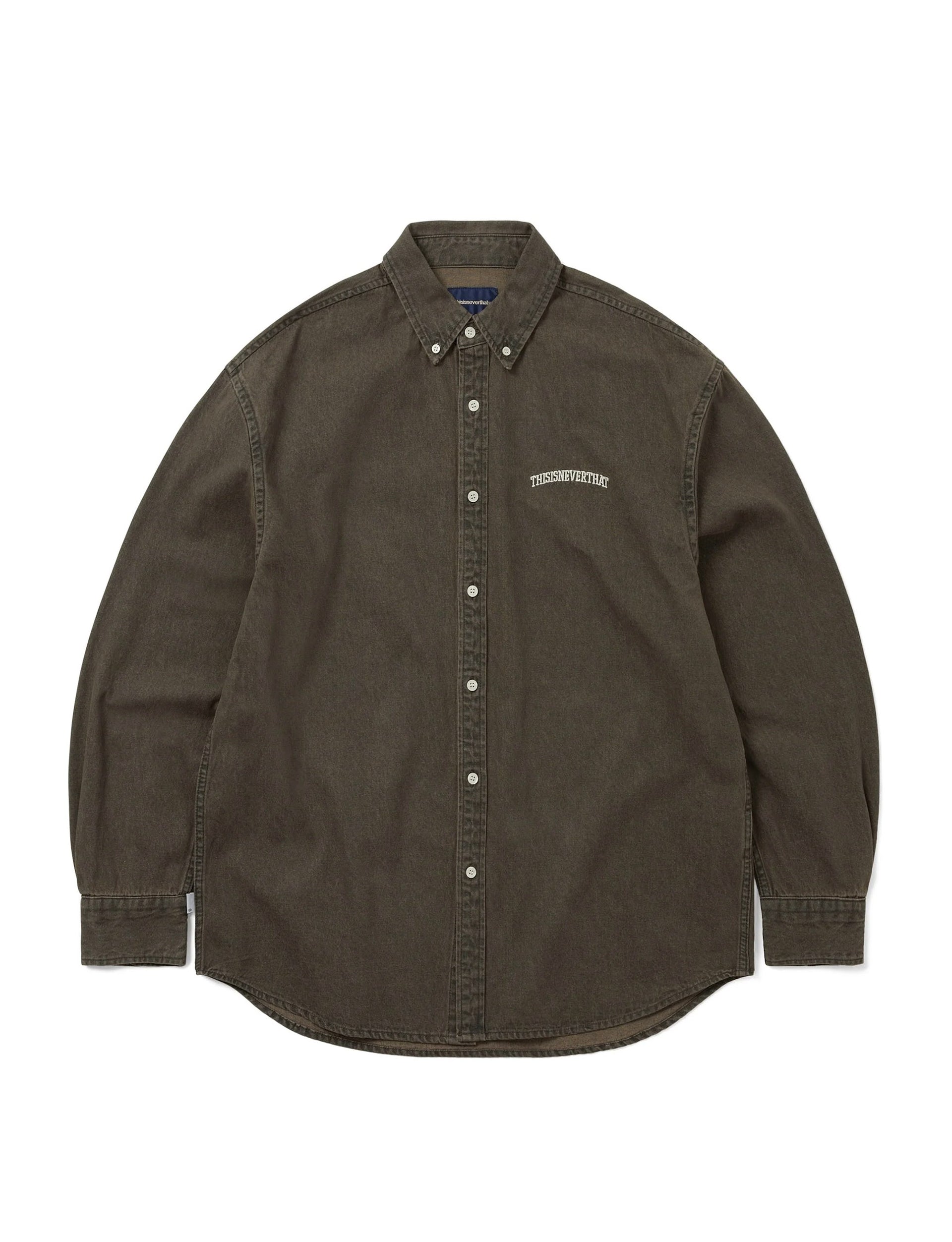 THISISNEVERTHAT Washed Denim Shirt BROWN