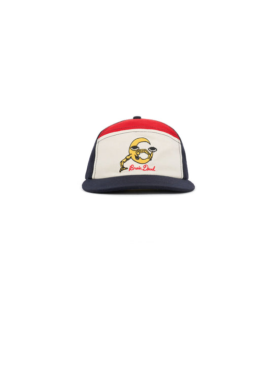 BRAIN DEAD Waning Crescent Curved Front 6 Panel Hat - Navy Multi