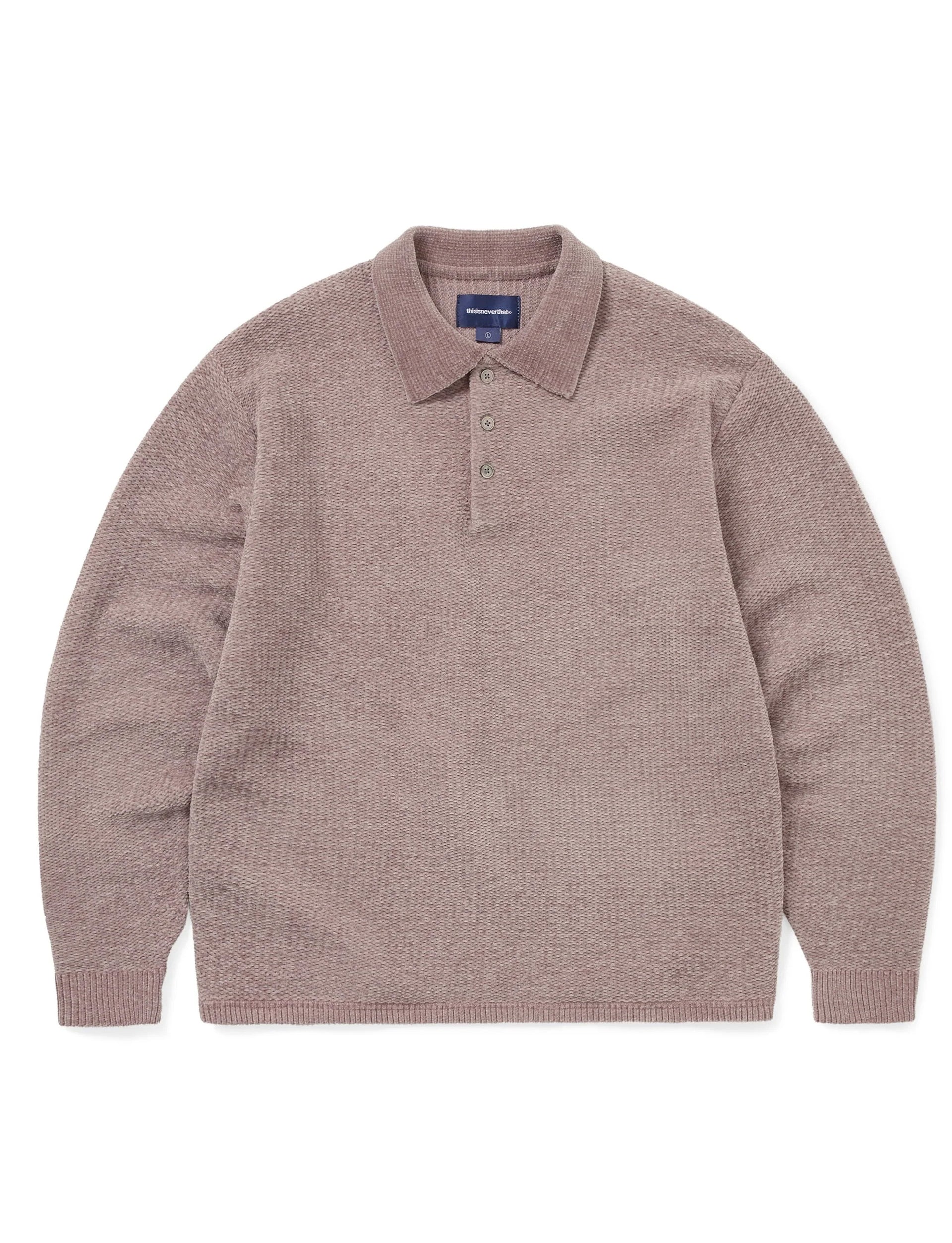 thisisneverthat Velvet Knit Polo Dusty Pink