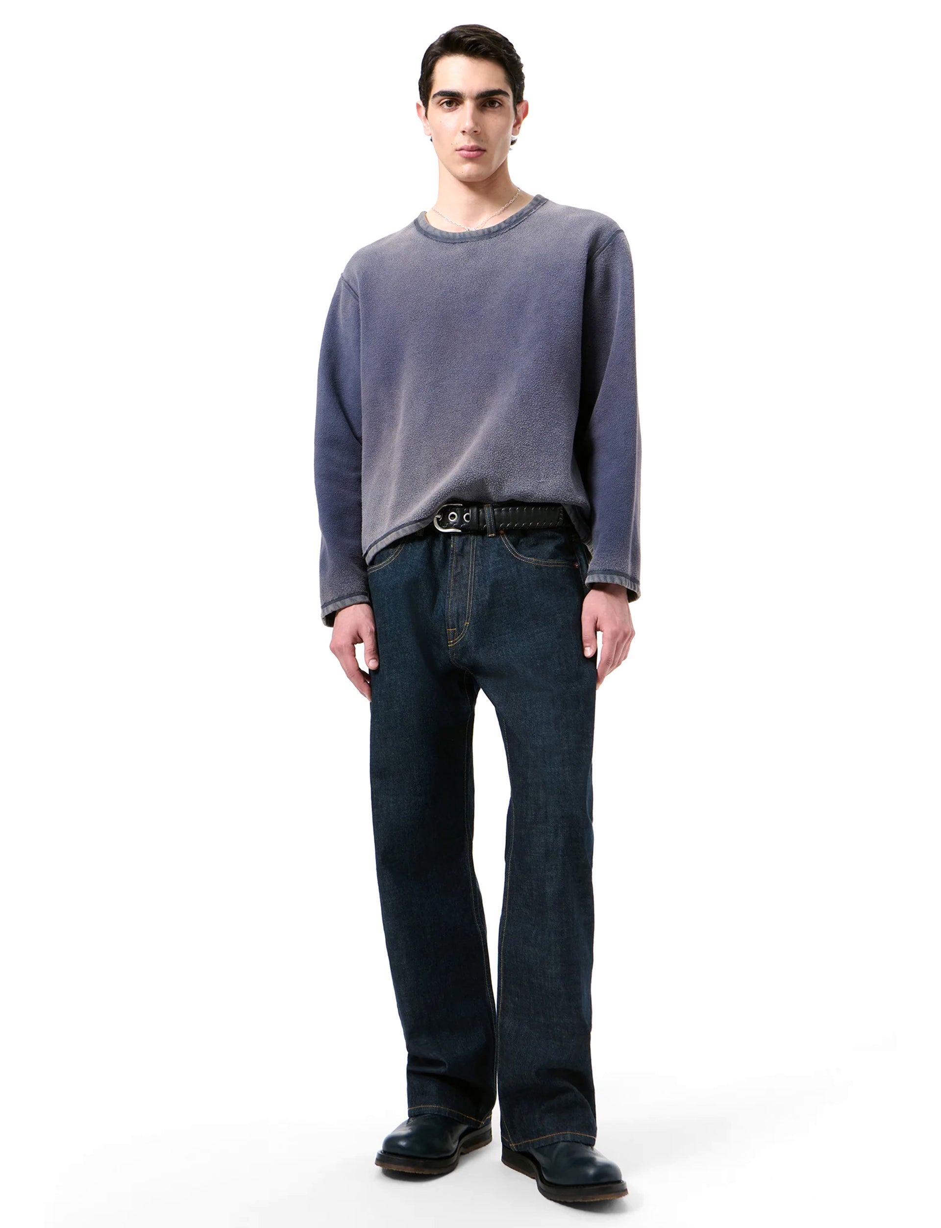 OUR LEGACY DOUBLE LOCK U NECK Grape Alloy Star Fleece