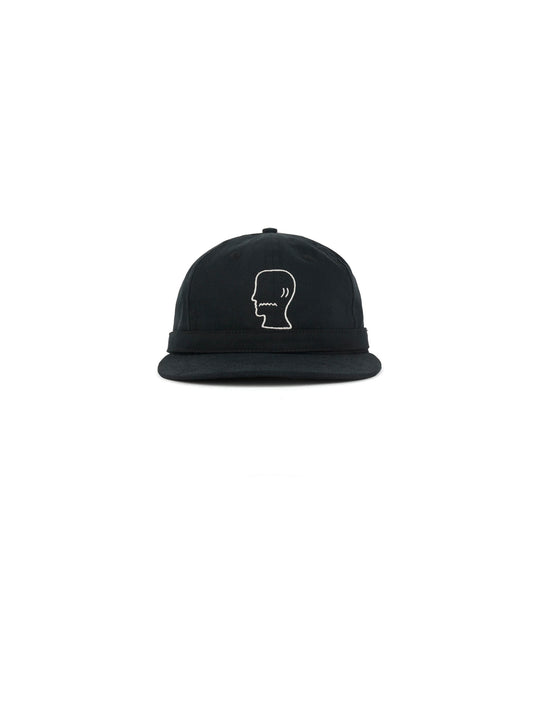 Brain Dead Extended Strap 6 Panel Logohead Hat - Black