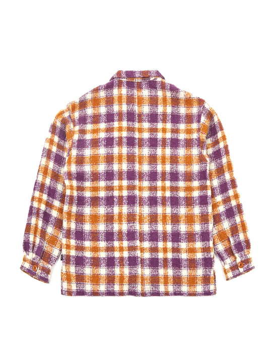 GENERAL ADMISSION NEPPED PLAID OVER SHIRT PURPLE PLAID