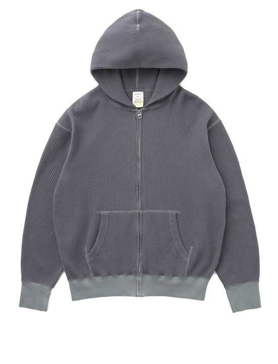 Khakis Waffle Full Zip Hoodie Faded Black