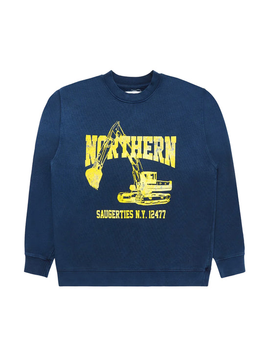 ONE OF THESE DAYS EXCAVATION CREWNECK NAVY