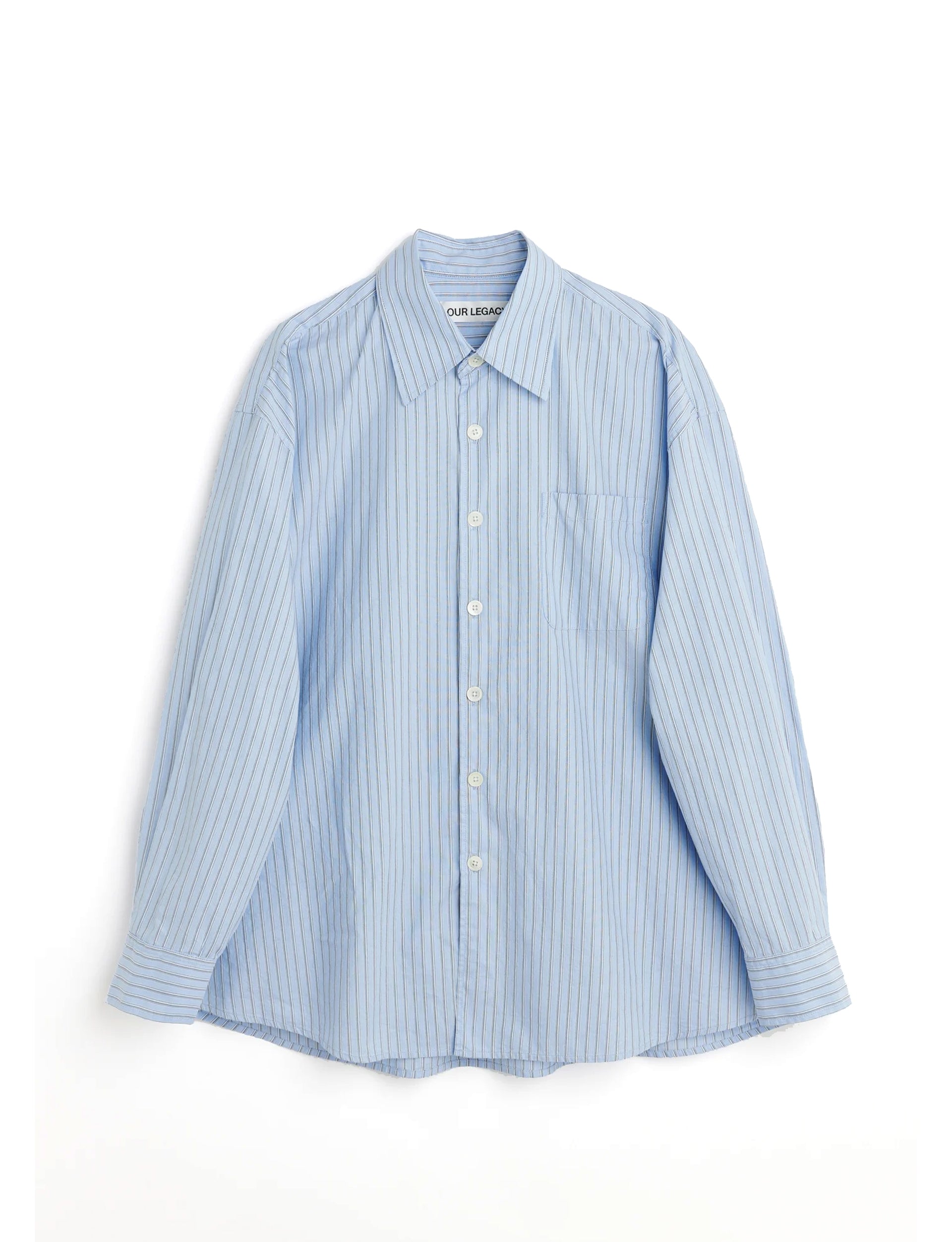 OUR LEGACY BORROWED SHIRT SHIRT Big Ddd Stripe Oxford blue