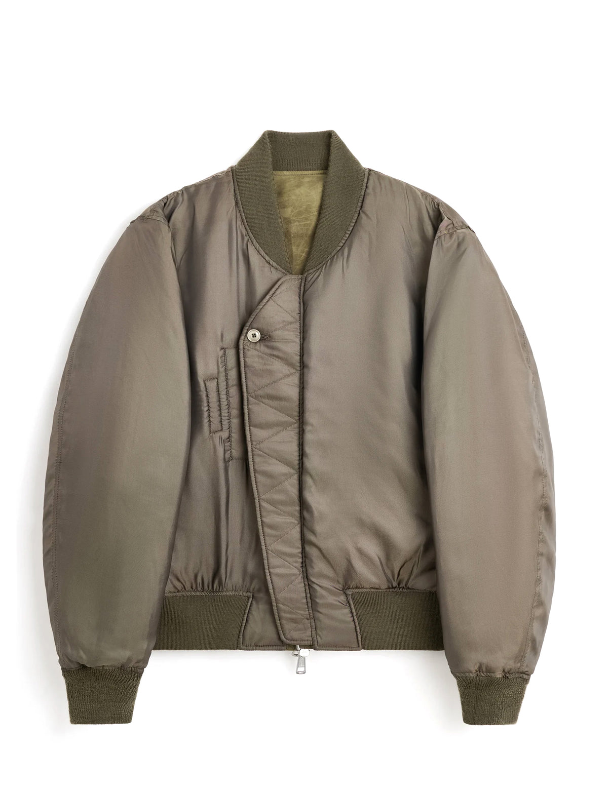 OUR LEGACY BOMBER Marsh Khaki Wax Dipped Cupro