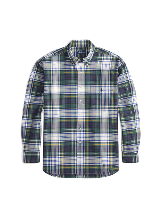 POLO RALPH LAUREN THE BIG OXFORD SHIRT WHITE/GREEN MULTI