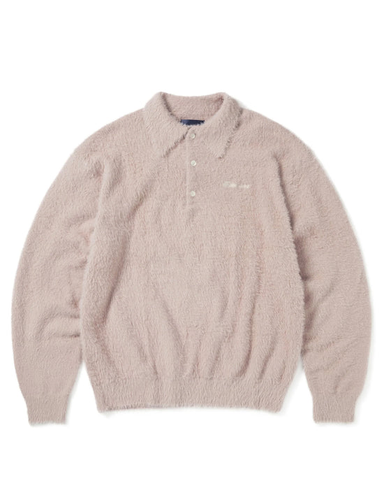 THISISNEVERTHAT SCT-Logo Shaggy Knit Polo Pink