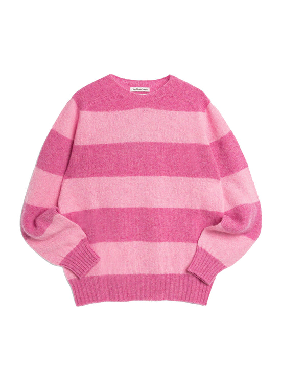 YOUMUSTCREATE Suedehead Stripe Jumper Pink