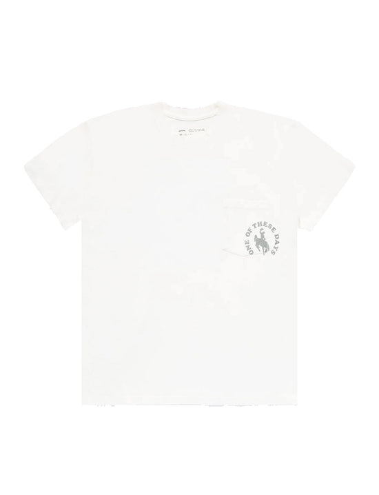 ONE OF THESE DAYS COWBOY HIPPIES POCKET TEE WHITE