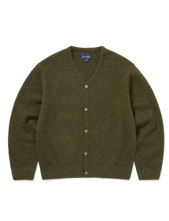 thisisneverthat Hairy Knit Cardigan Olive Green
