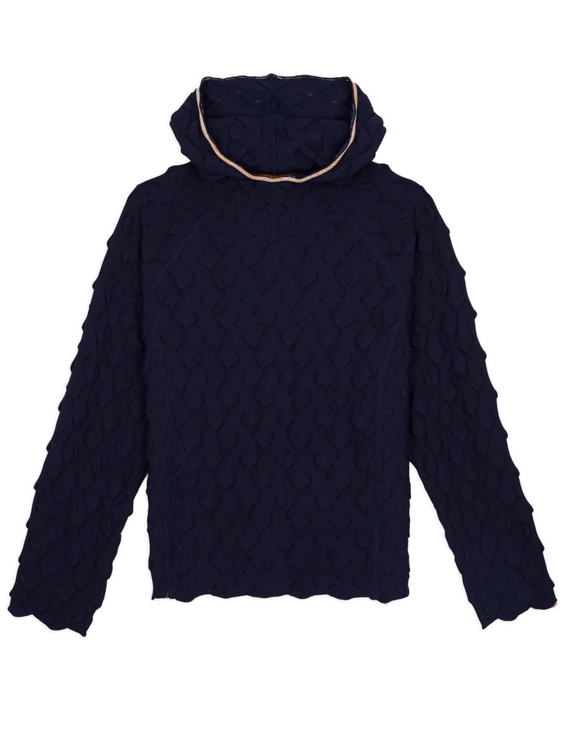 BRAIN DEAD Bubble Knit Hoodie - Midnight Blue