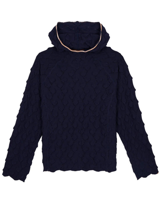 BRAIN DEAD Bubble Knit Hoodie - Midnight Blue