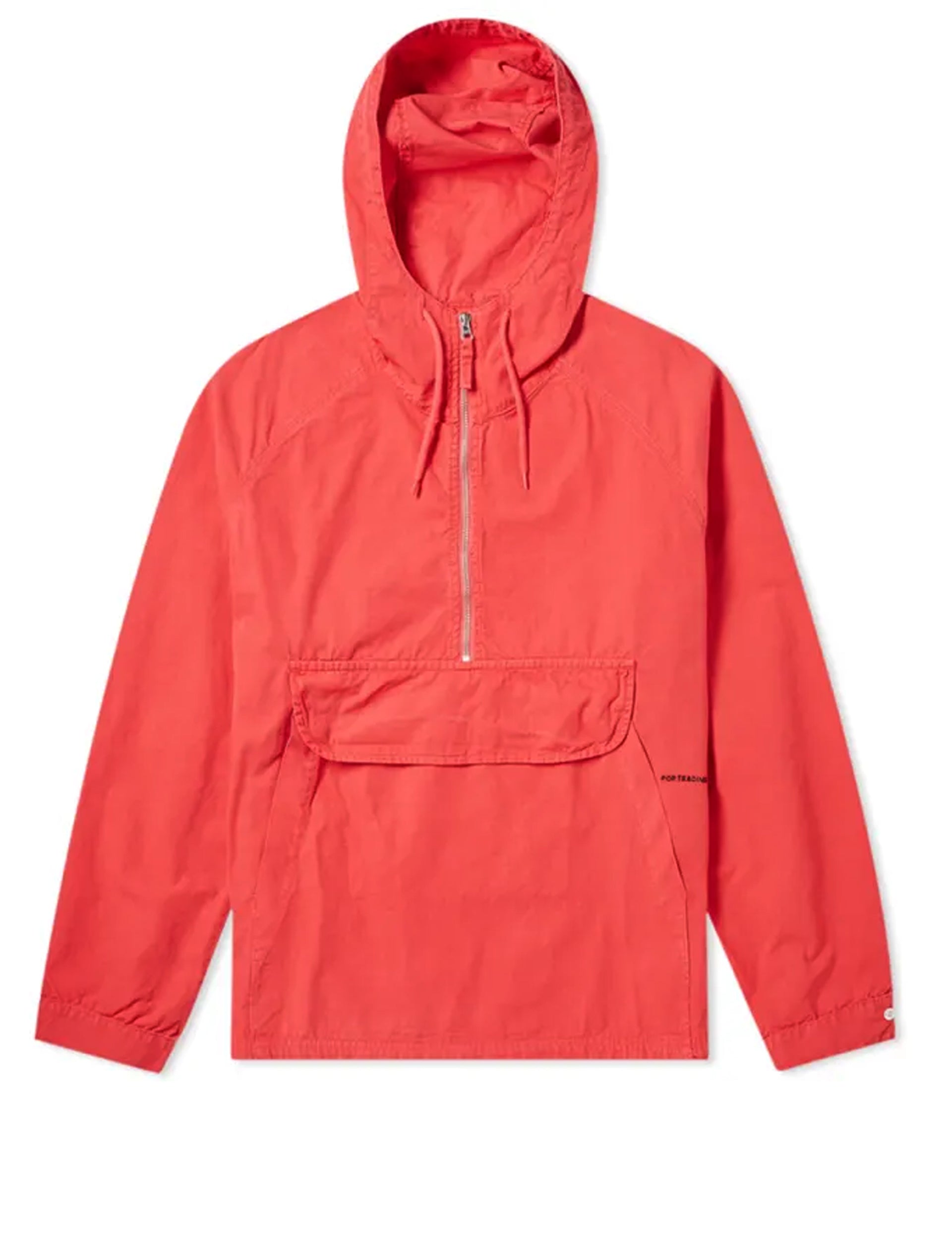 Pop Trading Company Drs Half Zip Hooded Jacket CORAL