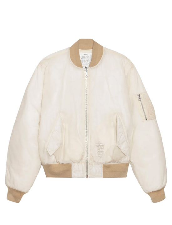 STÜSSY Quilted Bomber Waxed CREAM