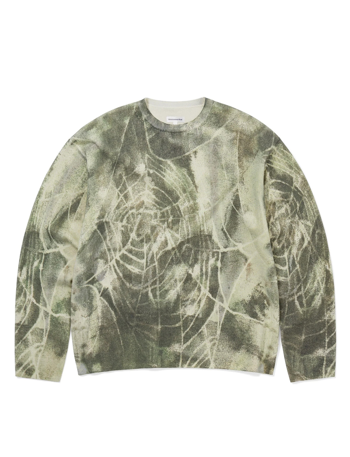 thisisneverthat Abstract Web Knit Sweater Olive